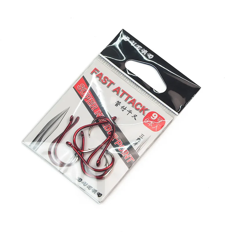 Fishing Barbed Hook Bend Mouth Triangular Fast Attack Super Needle Point Fishhook Black Seabream Bass Japan Hooks 4-8 Piece Pack