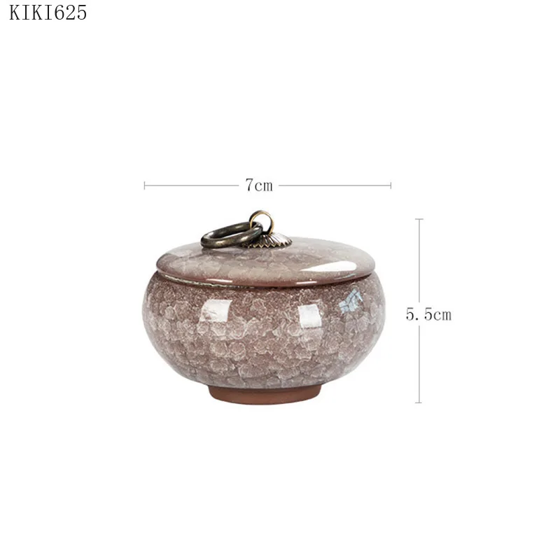 Creative Crack Ceramic Mini Tea Caddy Household Portable Storage Jar with Lid Cosmetic Jewelry Storage Box Gift Home Decoration