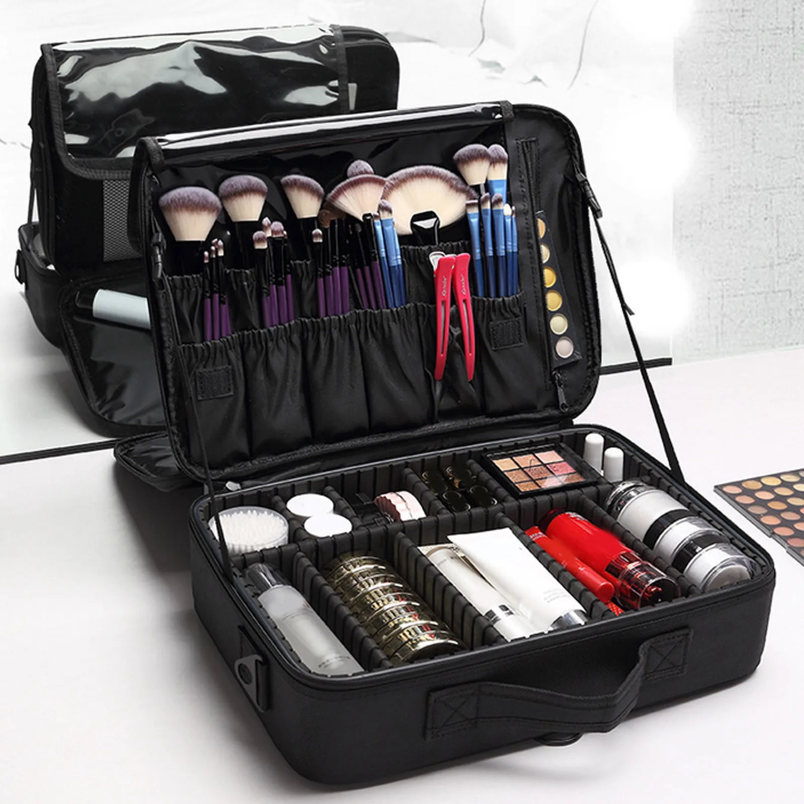 Professional Makeup Case Fashion Waterproof Large Cosmetics Organizer Makeup Tool Storage Box Suitcase for Makeup Artists Ladies