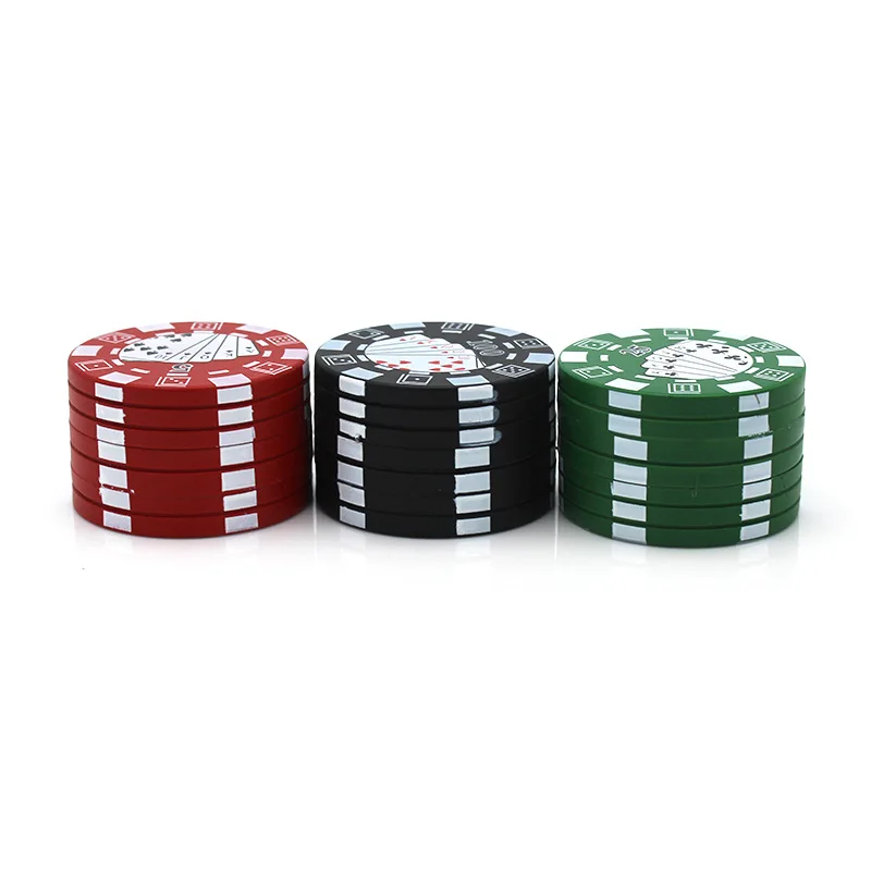 New arrival 3 Layers Poker Chip Style Herb Herbal Tobacco Grinder Smoking Pipe Accessories smoke cutter