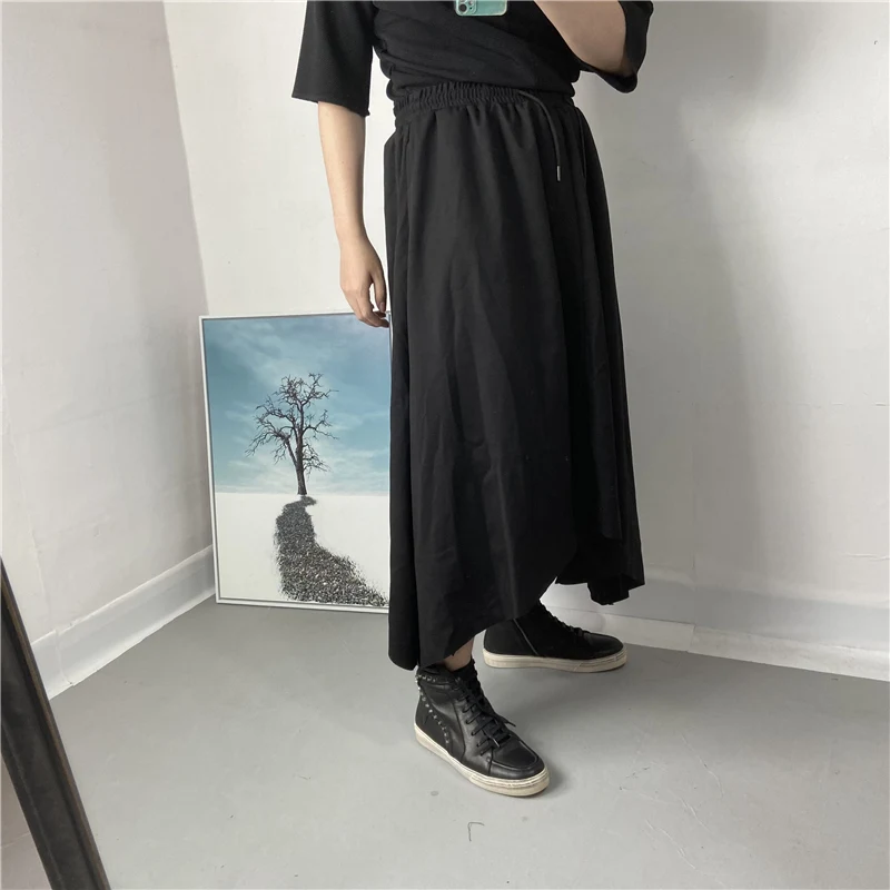 Men's Wide-Leg Pants Spring/Summer New Personalized Double-Layer Design Casual Super Loose Oversized Nine-Minute Pants