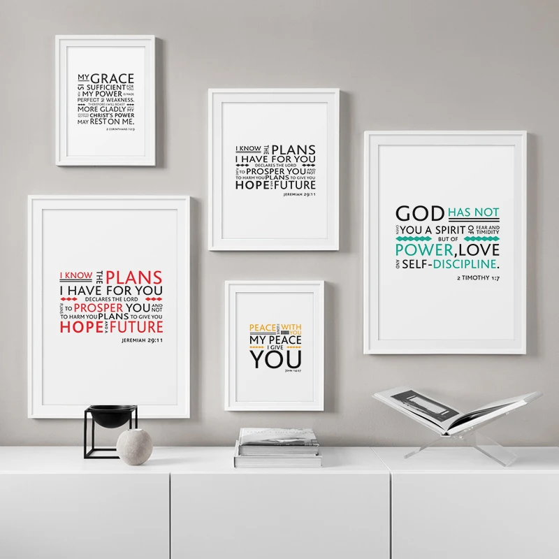 

Modern Bible Verse Poster Christian Wall Art Scripture Quote Print Canvas Painting Minimalist Picture for Living Room Home Decor