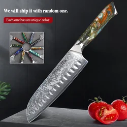 TURWHO 7 inch Santoku Knife Real 67 Layer Damascus Super Steel Cut Meat Fish vegetable Janpanese Cook Knife Sharp Kitchen Knife