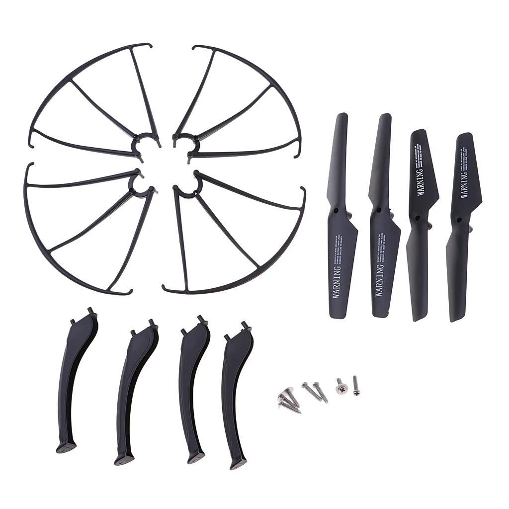 Plastic material spares Propeller + Landing Gear +Prop Guard Kit for SYMA X5SC X5SW Drone Quadcopter 8.6cm/3.39inch
