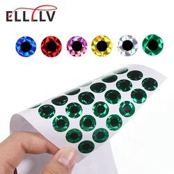 Elllv 100pcs/pack 2D Flat Fishing Lure Eyes Artificial Fish Eyes Sticker for Sea Fishing Metal Jigs Pink Silver Blue Green Gold