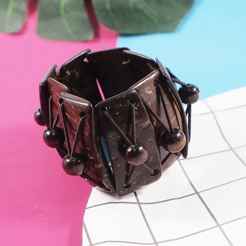Bohemian Geometric Bracelets For Women Handmade Wood Bracelet Bangle Fashion Ethnic Jewelry Ladies Gift UKEN