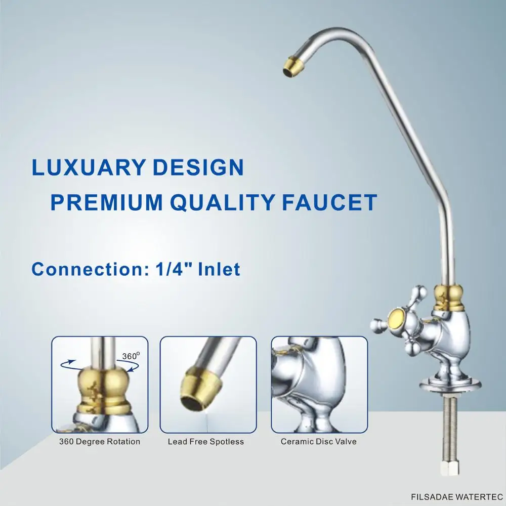 Filtro de água ro di, sistema de filtragem de água por osmose reversa, deionização doméstica, 6 estágios, 50gpd, destilado puro