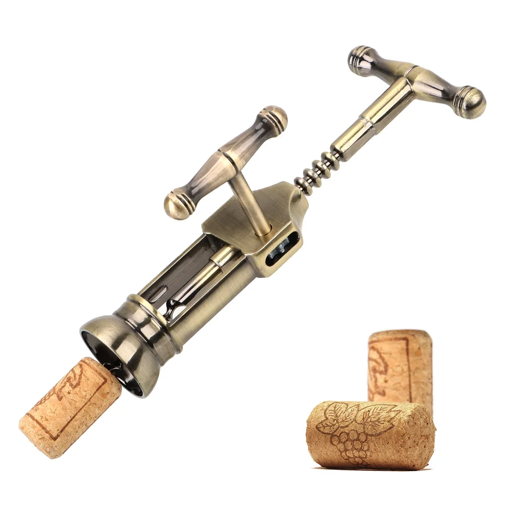 Cork Wine Opener Vintage Style Bottle Opener Bar Tools Rack Pinion Corkscrew Gadgets