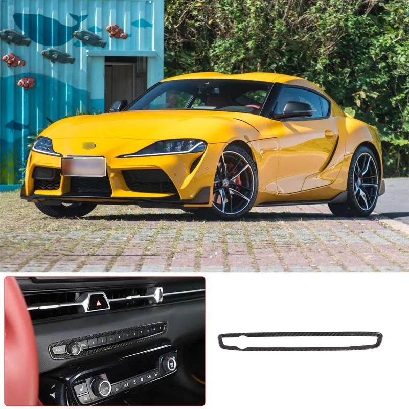 

Для Toyota GR Supra A90 A91 2019-2022, автомобильная Центральная ручка управления громкостью из углеродного волокна, наклейка для крышки рамы, аксессуары для интерьера