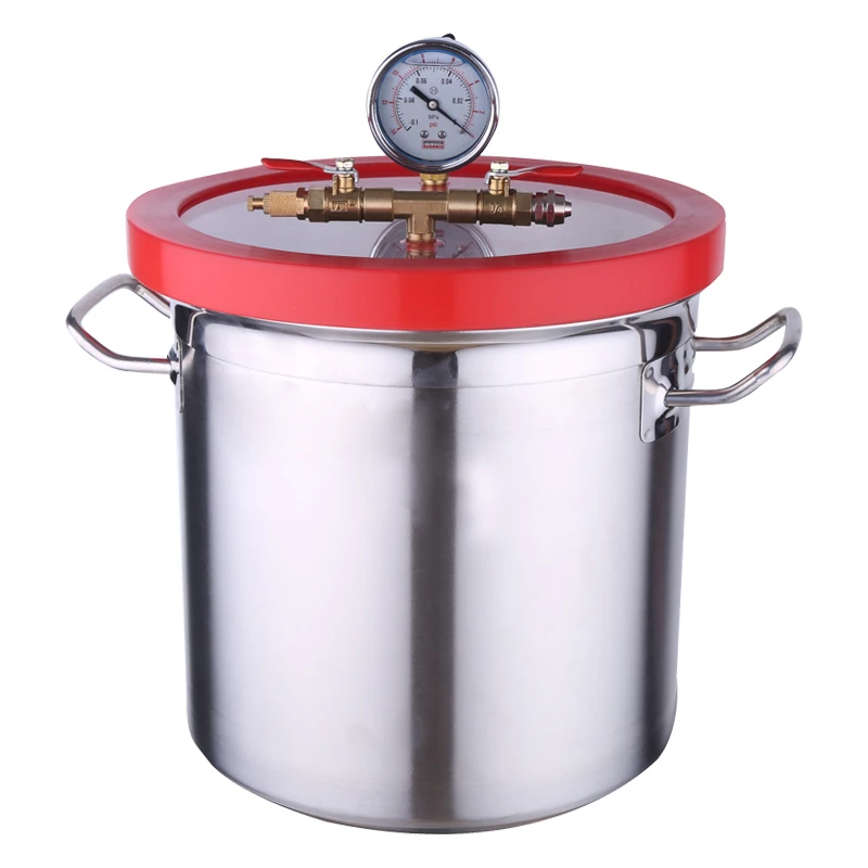 Stainless Steel 2 -6Gallon  Silica Gel Defoaming Deaeration Vacuum Barrel  Vacuum Chamber Degassing