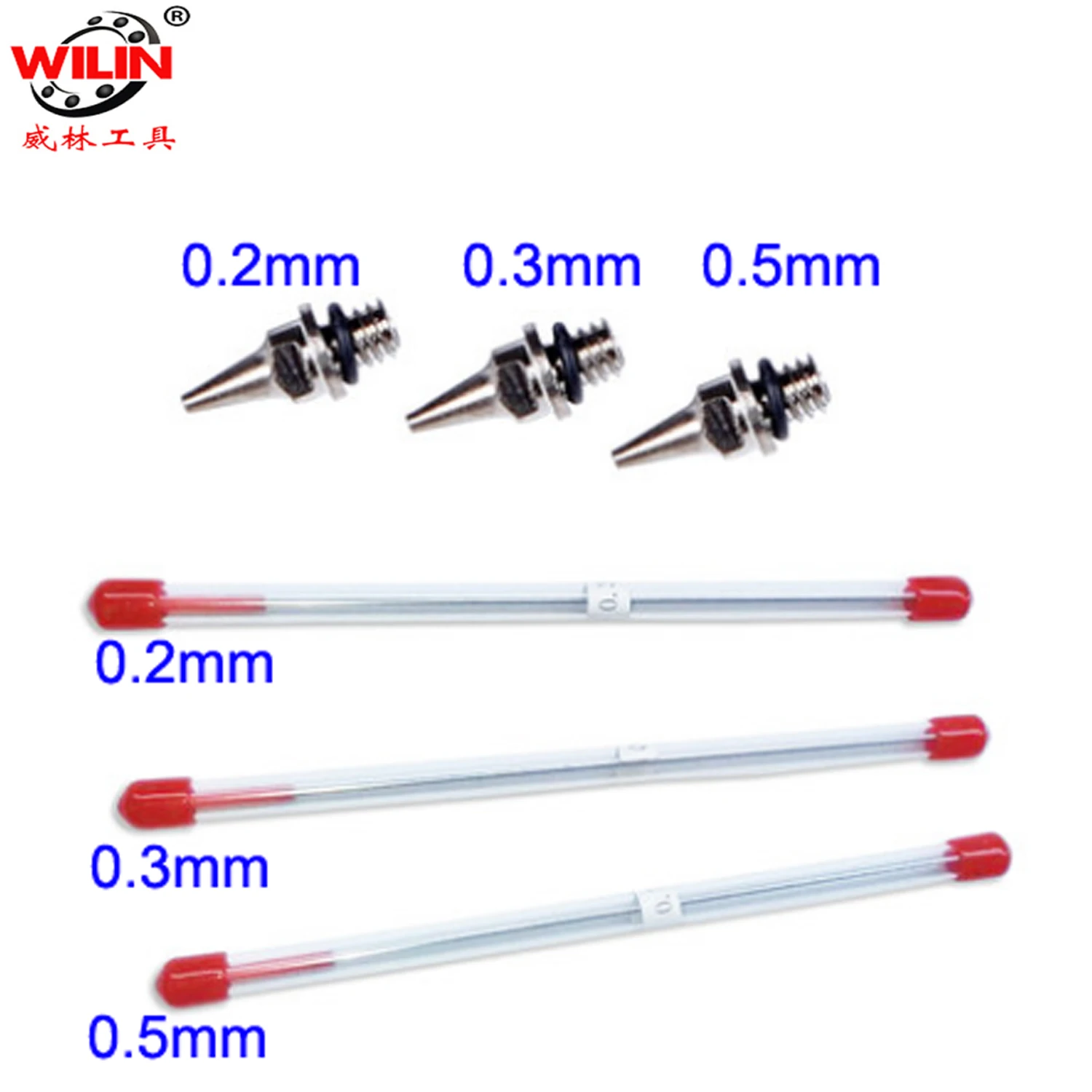 

Аэрограф со штифтом, 0,2, 0,3, 0,5 мм