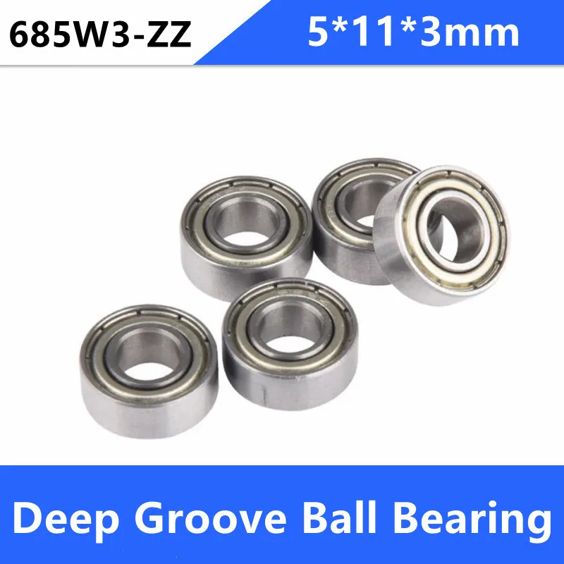 

100pcs 685ZZ W3 B3 618/5-2Z miniature deep groove ball bearing 685 685-2Z 5*11*3 mm aero model bearing 685W3-ZZ