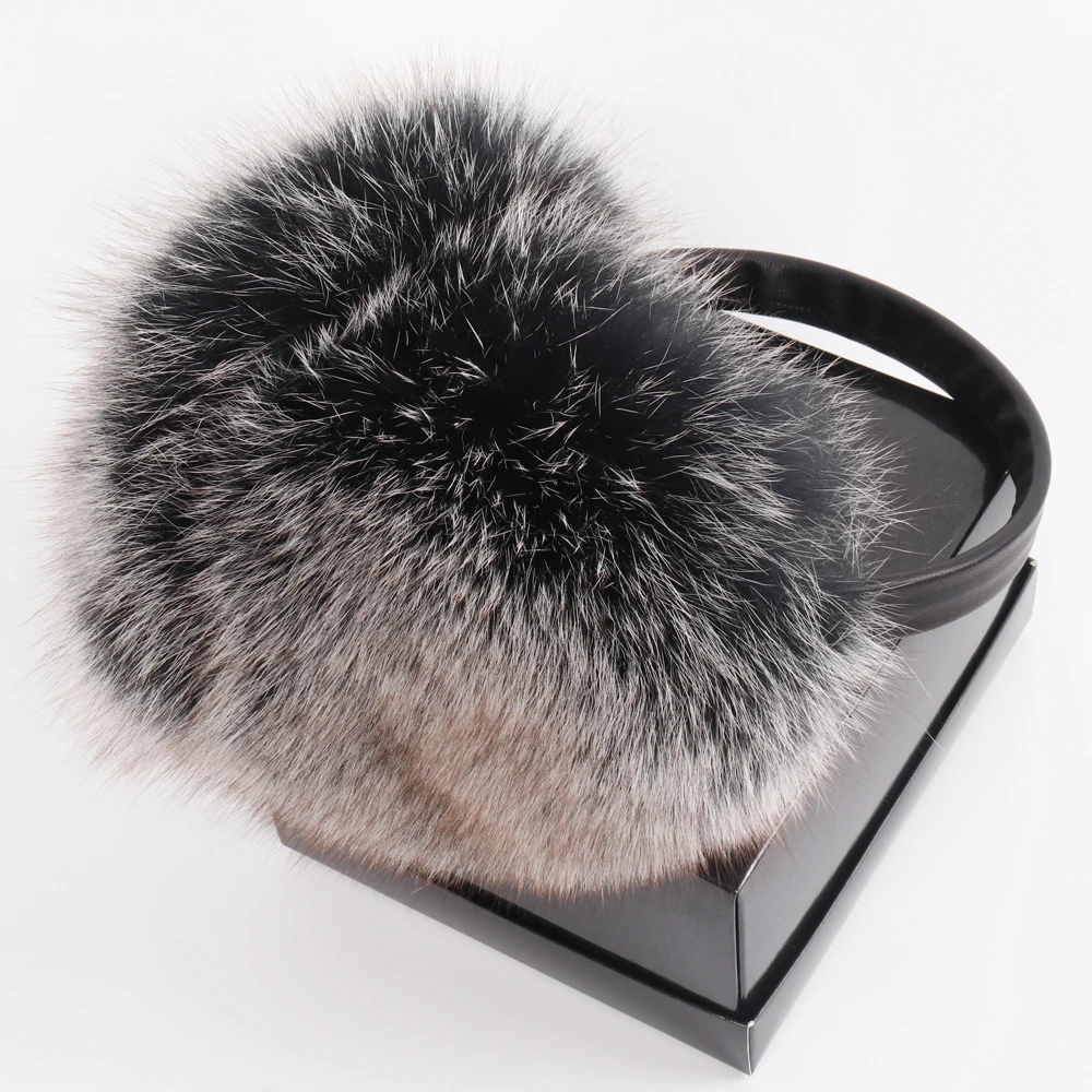New Women Winter Warm Fluffy Natural Real Fox Fur Earmuffs Genuine Fox Fur EarMuff Girls Outdoor Windproof Real Fox Fur Ear-cap