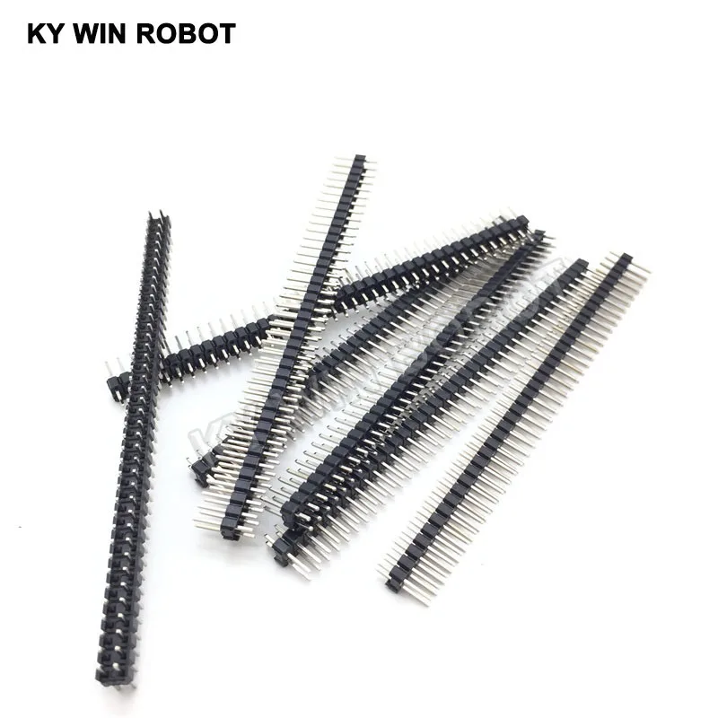 10pcs 80 Pin 2x40 Single Row Male 2.54 Breakable Pin Header Connector Strip