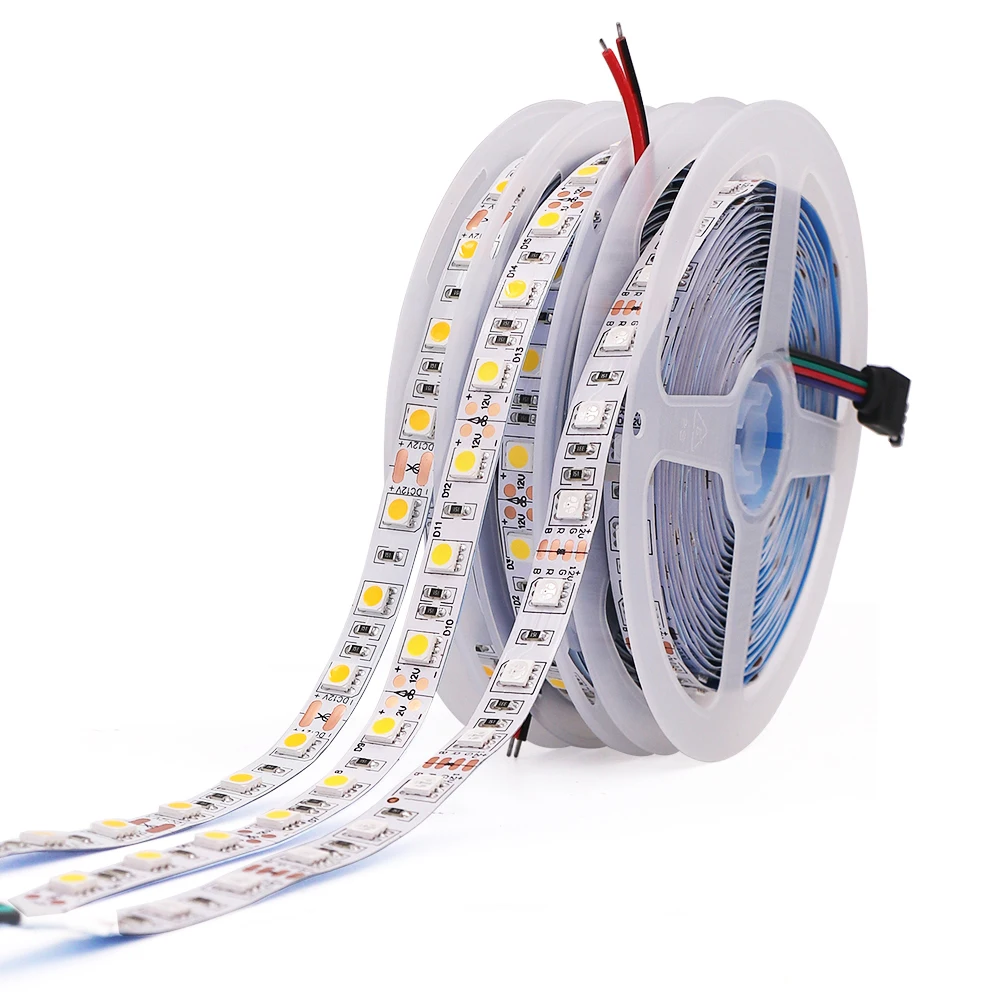 

Светодиодный ленточный светильник 5050 12V RGB SMD 5m 300 пикселей светильник s Лента ярче чем 2835 теплый белый/холодный белый/натуральный белый