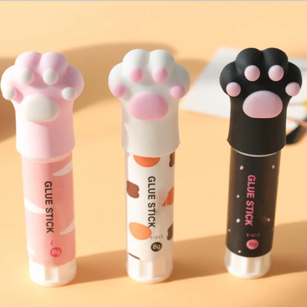 Cute Pattern Glue Stick Non-Toxic Washable Anti-Tilt Glue Stick For Student Good Viscosity/High Density/Water-Soluble Formula