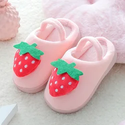 5 stil Obst Kinder Baumwolle Hausschuhe Warm Non-Slip Pelz Rutschen Herbst Winter Jungen Mädchen Hause Innen Baumwolle Hausschuhe kinder Schuhe