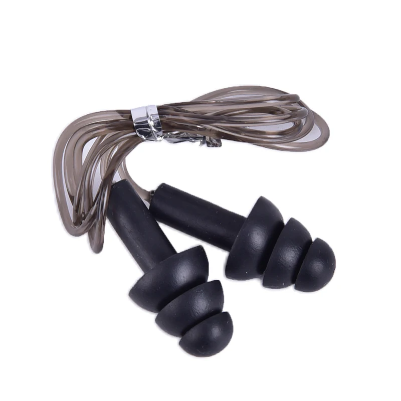 

1Pair Comfort Earplugs Noise Reduction Silicone Soft Ear Plugs Rope Earplugs Protective For Swimming /Sleep