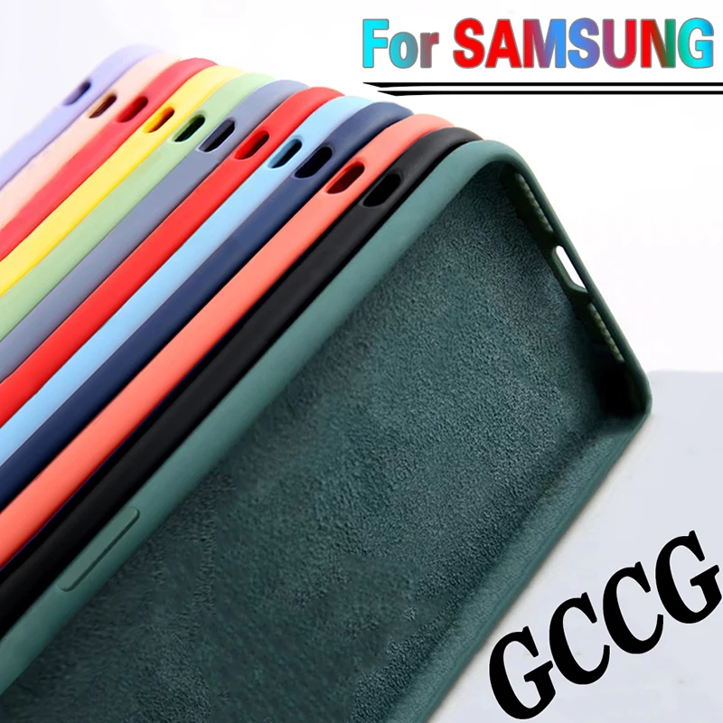 Fall Für Samsung Galaxy A50 A51 A70 A71 S20 S21 S10E S10 Plus Hinweis 8 9 S9 S8 Coque Luxus Original Flüssigkeit silikon Soft Cover