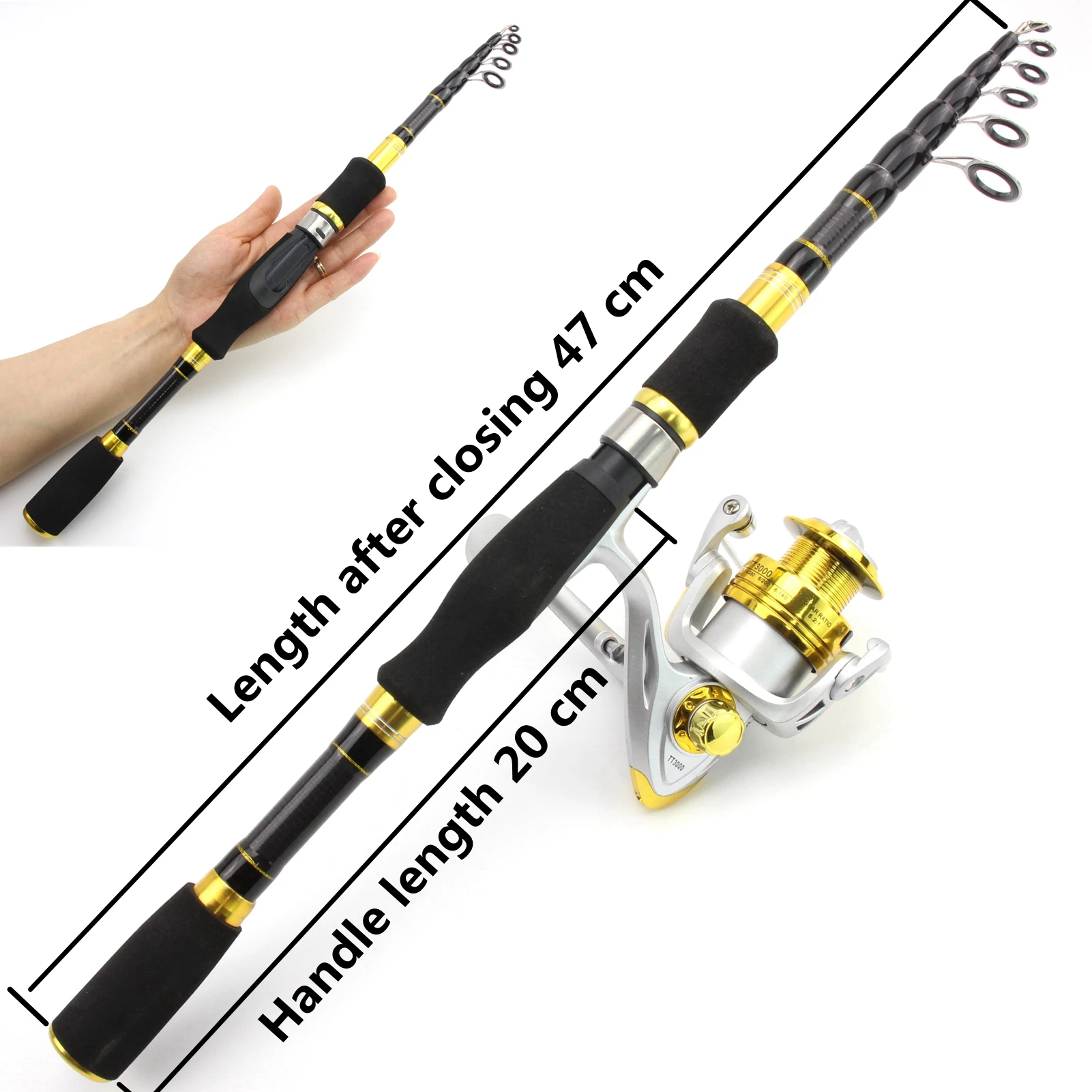 Promotion! 1.8M 2.1M lure rod and Fishing reel set Beginner children cheap Carbon Fiber fishing rod sea Travel ultralight rod