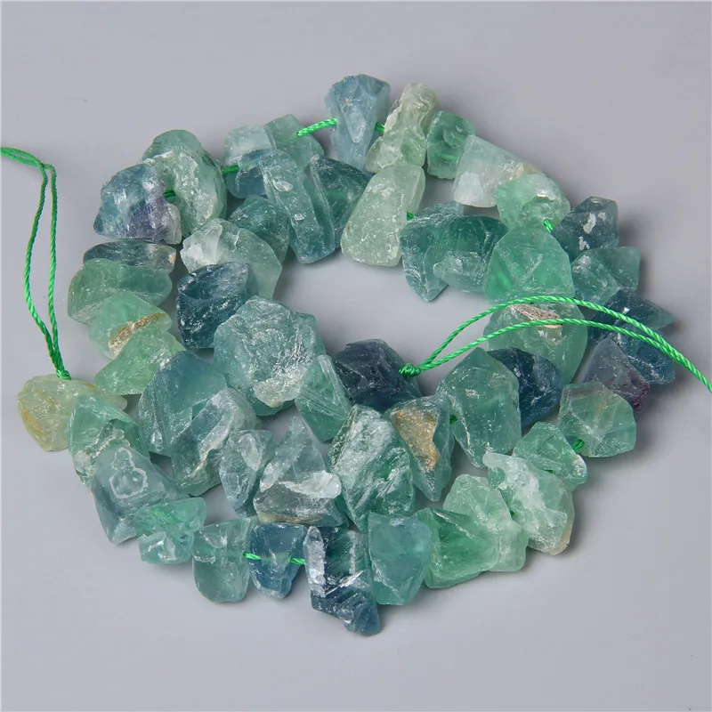 Natural 10-13mm Green Fluorite Quartz Beads Loose Real Fluorite Minerals Crystal Nugget Stone Beads For Women Girl Handmade Diy