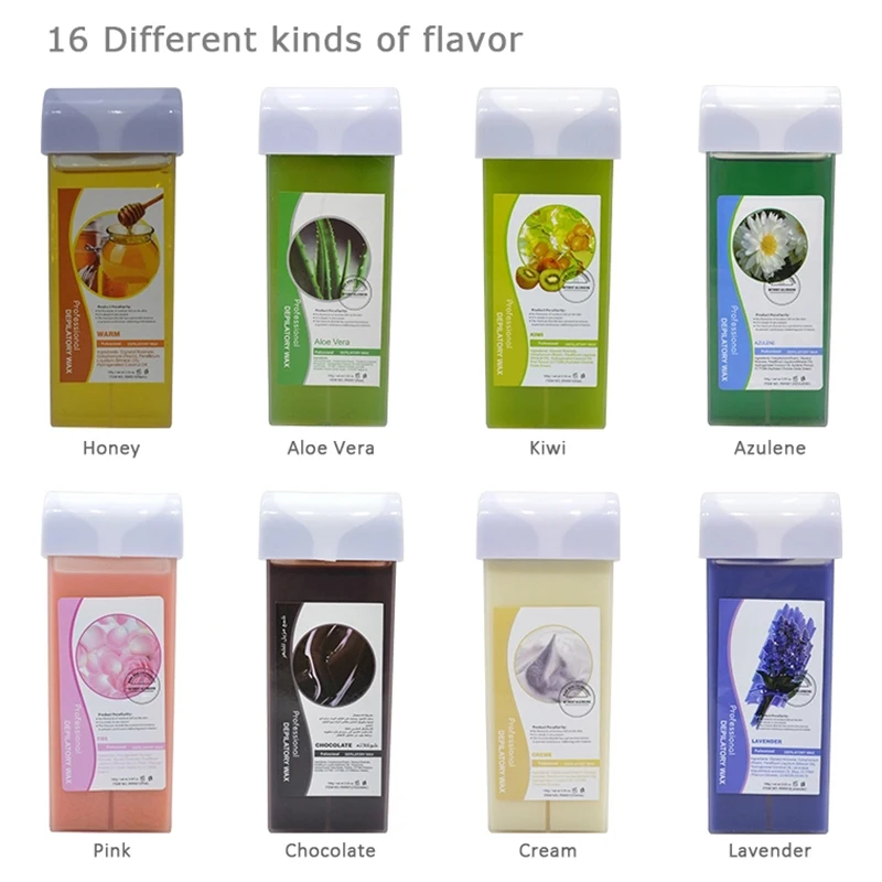 Natural Roll-On Depilatory Wax Cartridge For Hair Removal Painless Hot Depilatory Warmer Heater Waxing 16 Kinds Of Scents