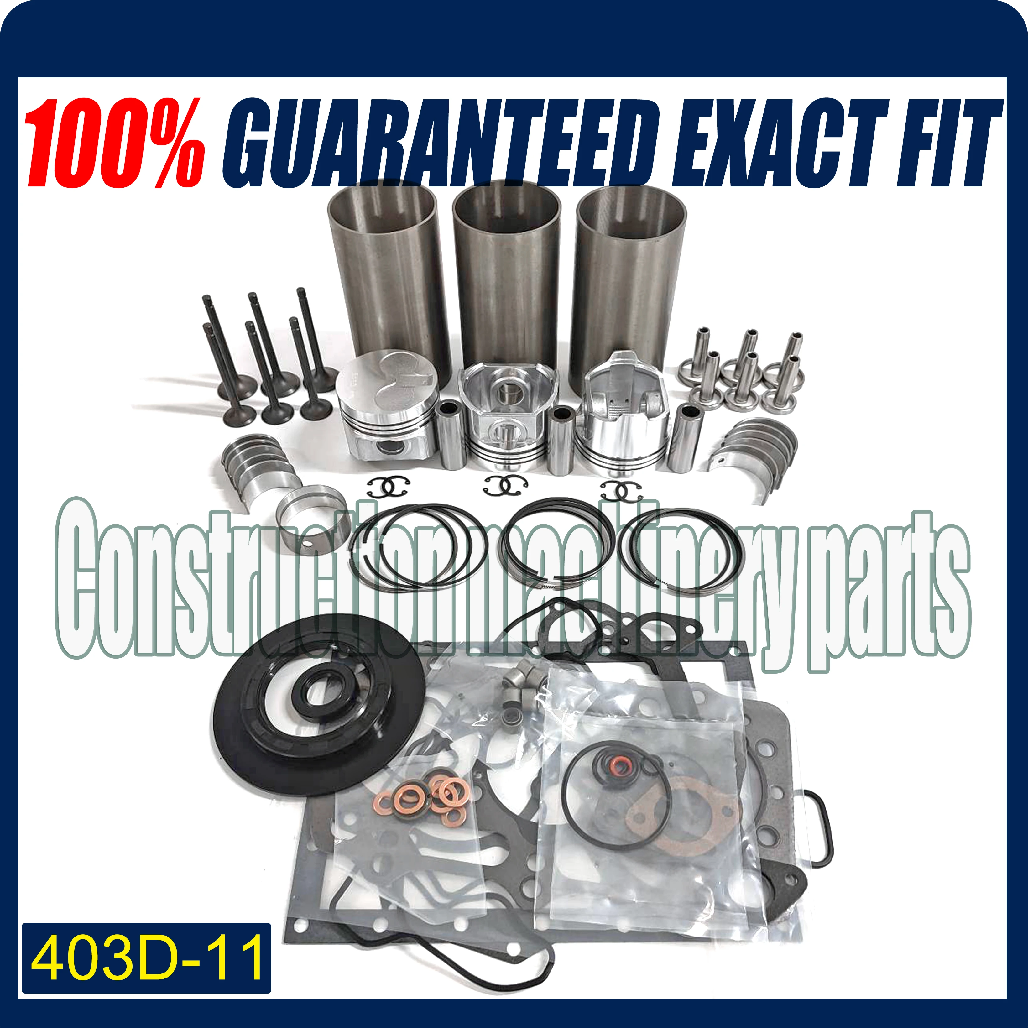 For Perkins 403D-11 Engine Overhaul Rebuild Kit Piston Ring Bearing Gasket Set