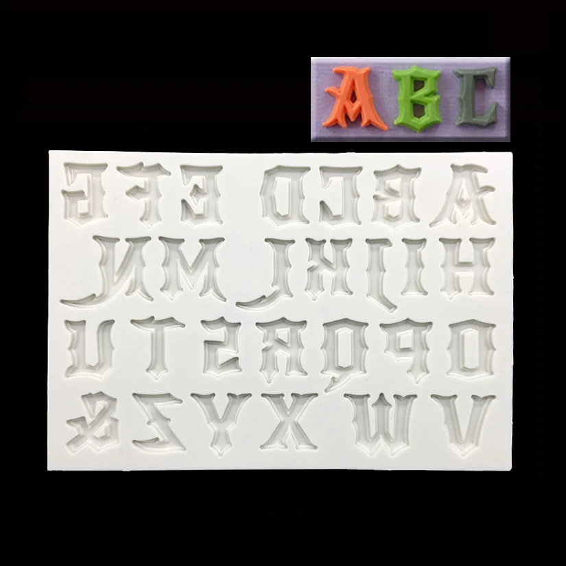 Gotische Alphabet- und Zahlen-Fondant-Kuchenform Schokoladenform für Küchendekoration – Detail 3