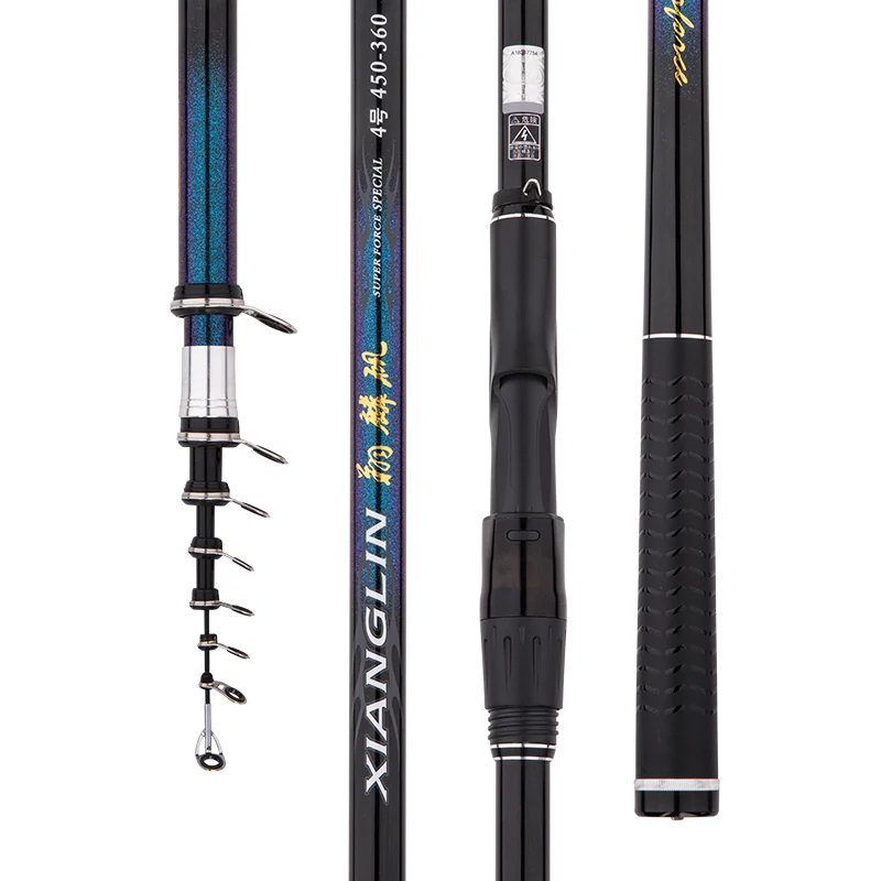 3# 4# 5# Positioning Rock Fishing Rod Vara De Pesca Carbon Fiber Peche En Mer Telescopic Fishing Canne Super Hard4.5M 5.4M 6.3M