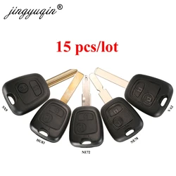 15pcs 2 Button Remote Car Key Fob Case Shell For Citroen C1 C2 C3 C4 XSARA Picasso Peugeot 307 107 207 407 206 406 306 No Logo