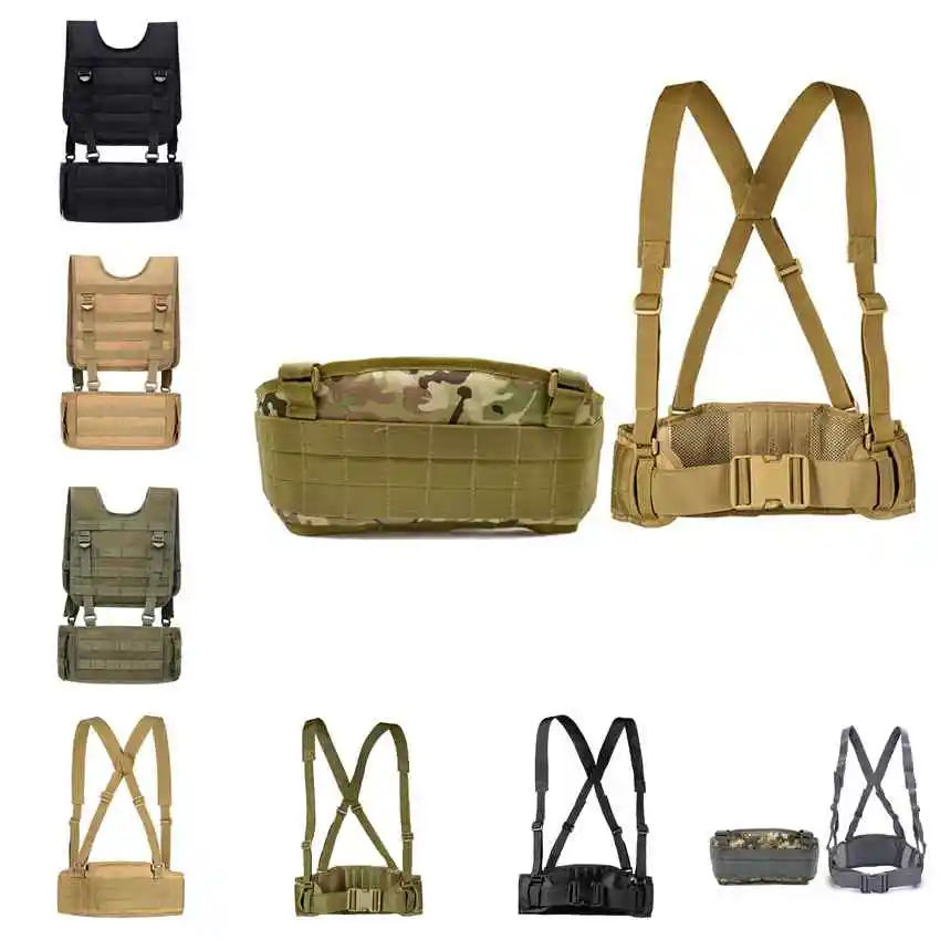 Airsoft Paintball Molle Combat Assault Vest Tactica Assault Molle Adjustable Hunting War Battle Waist Support Chest Vest