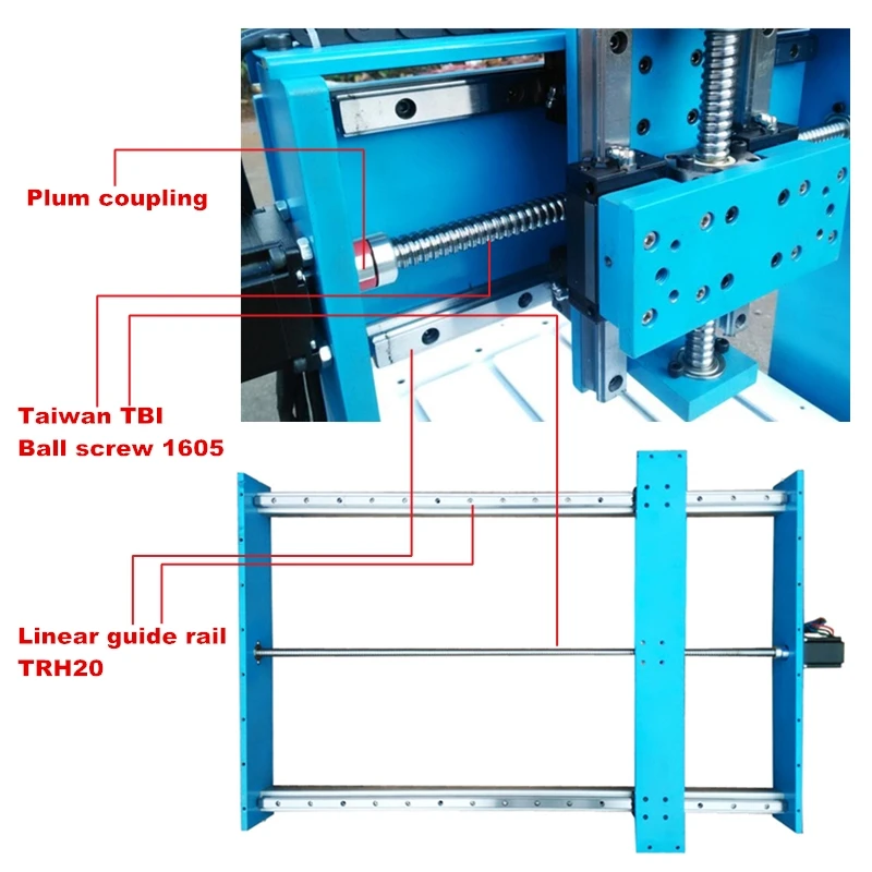 Máquina de grabado Cnc 6040, enrutador de madera de 4 ejes, 2200W, carril de guía lineal 6090, fresado PCB de tallado de Metal, Control sin conexión DSP