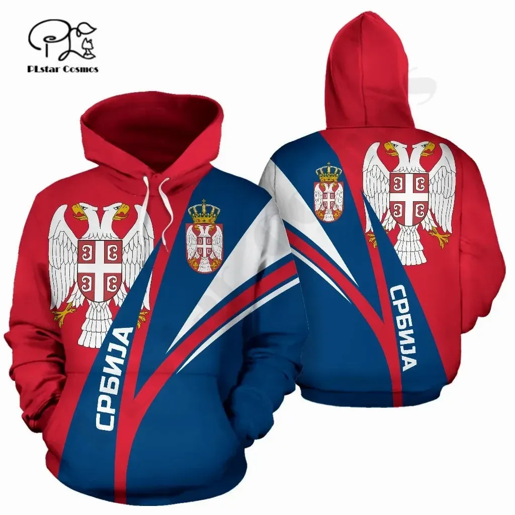 PLstar Cosmos 3DPrint Newest Serbia Country Flag Unique Amazing Harajuku Pullover Streetwear Unisex Hoodies/Sweatshirt/Zip R-4