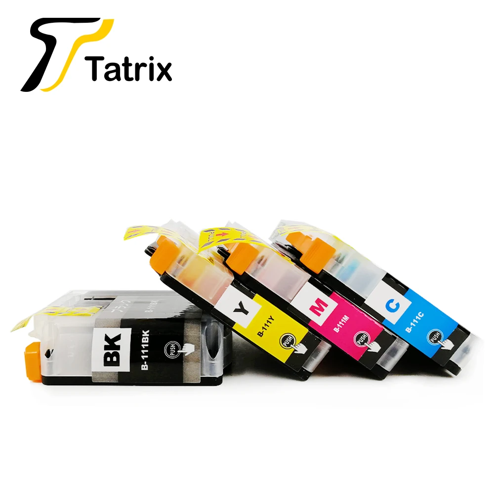 Tatrxi 4PK For Brtoher LC111 BK/C/M/Y Full Compatible Ink Cartridge For Brtoher DCP-J552N J752N MFC-J980DN-B/W Printer