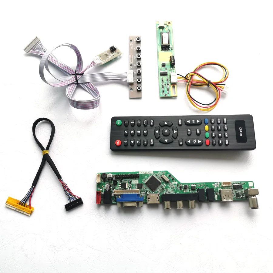

Для детской/L03 платы контроллера телевизора 1CCFL 30Pin LVDS пульт дистанционного управления ЖК-дисплеем + инвертор + клавиатура VGA AV USB DIY Kit