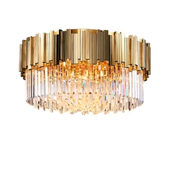 Modern Round Silver Gold Crystal Designer Lamparas De Techo LED Ceiling Lights.Ceiling Light.Ceiling Lamp For Foyer