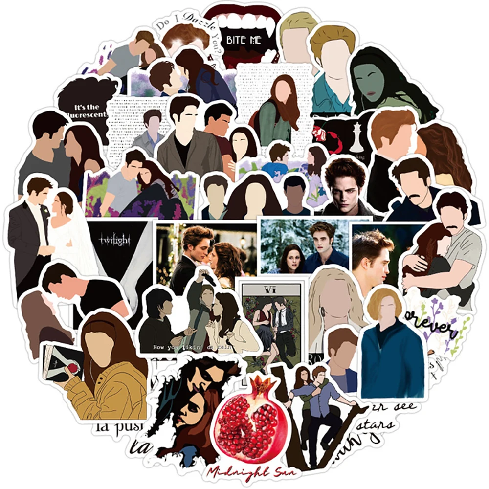 10/30/50PCS Movie The Twilight Saga Stickers Bike Travel Luggage Guitar Laptop Fridge Classic Toy Joke Decal Sticker for Kids