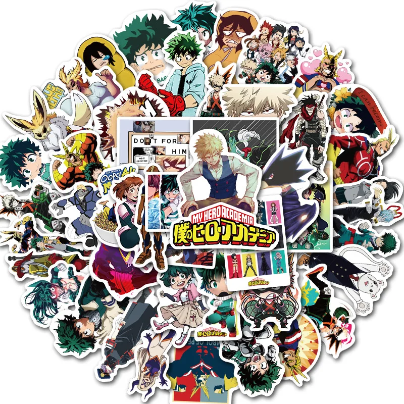 10/30/50Pcs Japan My Hero Academia Anime Stickers Bakugo Toga Kirishima Villains Laptop Skateboard Suitcase Cartoon Stickers Toy