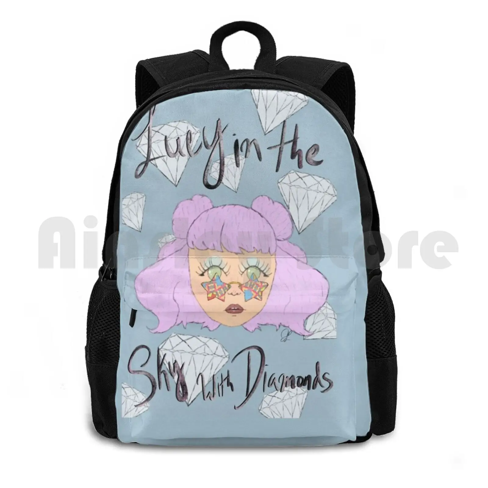 

Lucy In The Sky With Diamonds / The Girl With Kaleidoscope Eyes Outdoor Hiking Backpack Waterproof Camping Travel Kaleidoscope