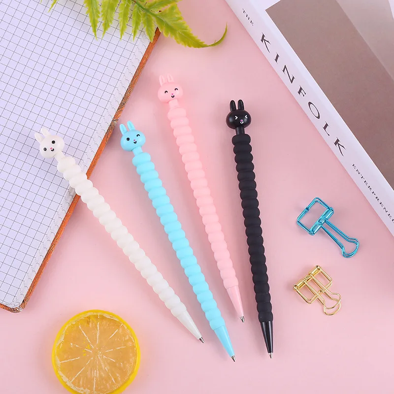 60 pcs/lot Creative Rabbit Mechanical Pencil Cute Automatic Pen Stationery gift School Office writing Supplies