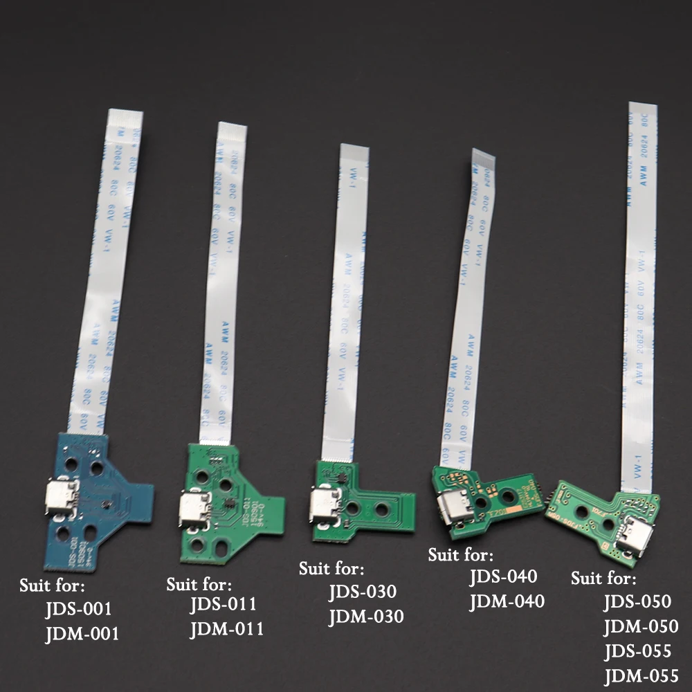 1pc USB Charging Port Socket Circuit Board For 12Pin JDS 011 030 040 055 14Pin 001 Connector For PS4 Controller Dual Replacement