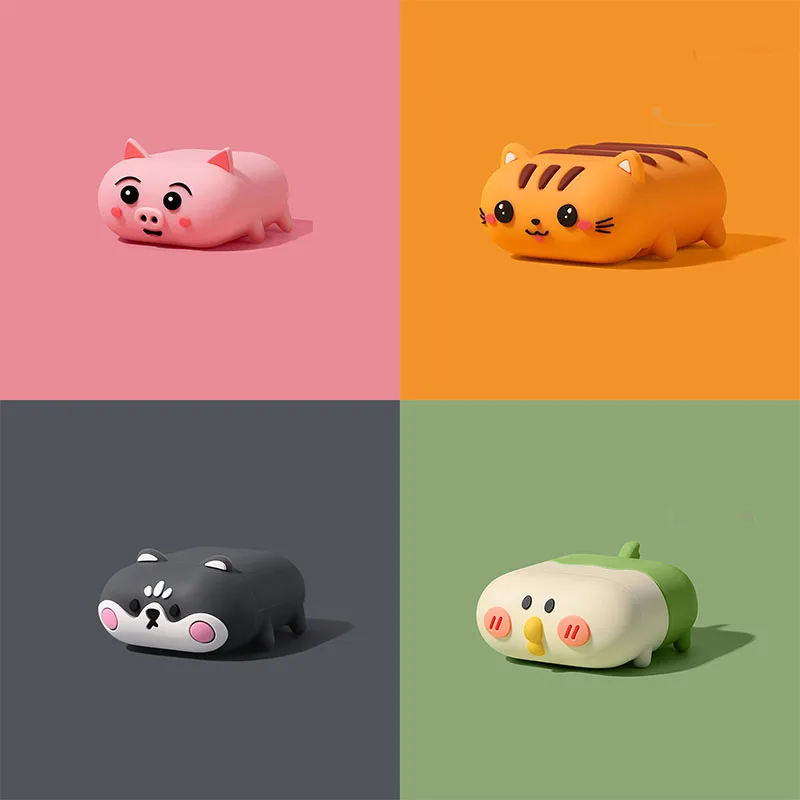 SHIBA-Appleイヤホン用のかわいいシリコンケース,犬のデザインが施された素敵なケース,Apple Airpods 1/2/Pro 3