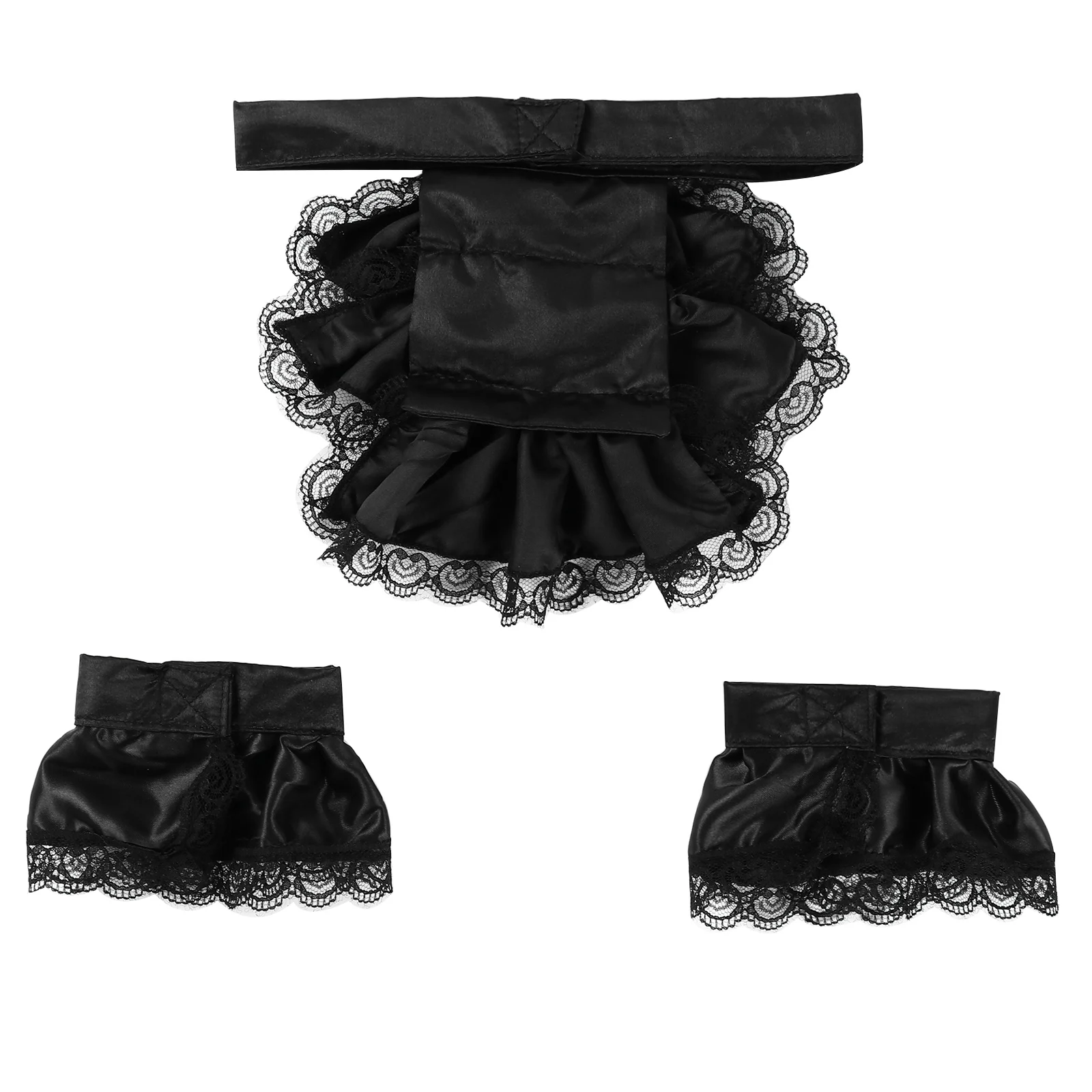 الدانتيل Jabot خمر الياقة الفيكتورية والأصفاد مجموعة الاستعماري القراصنة مصاص دماء Steampunk الساتان Jabot طوق تأثيري حلي الإكسسوار #2