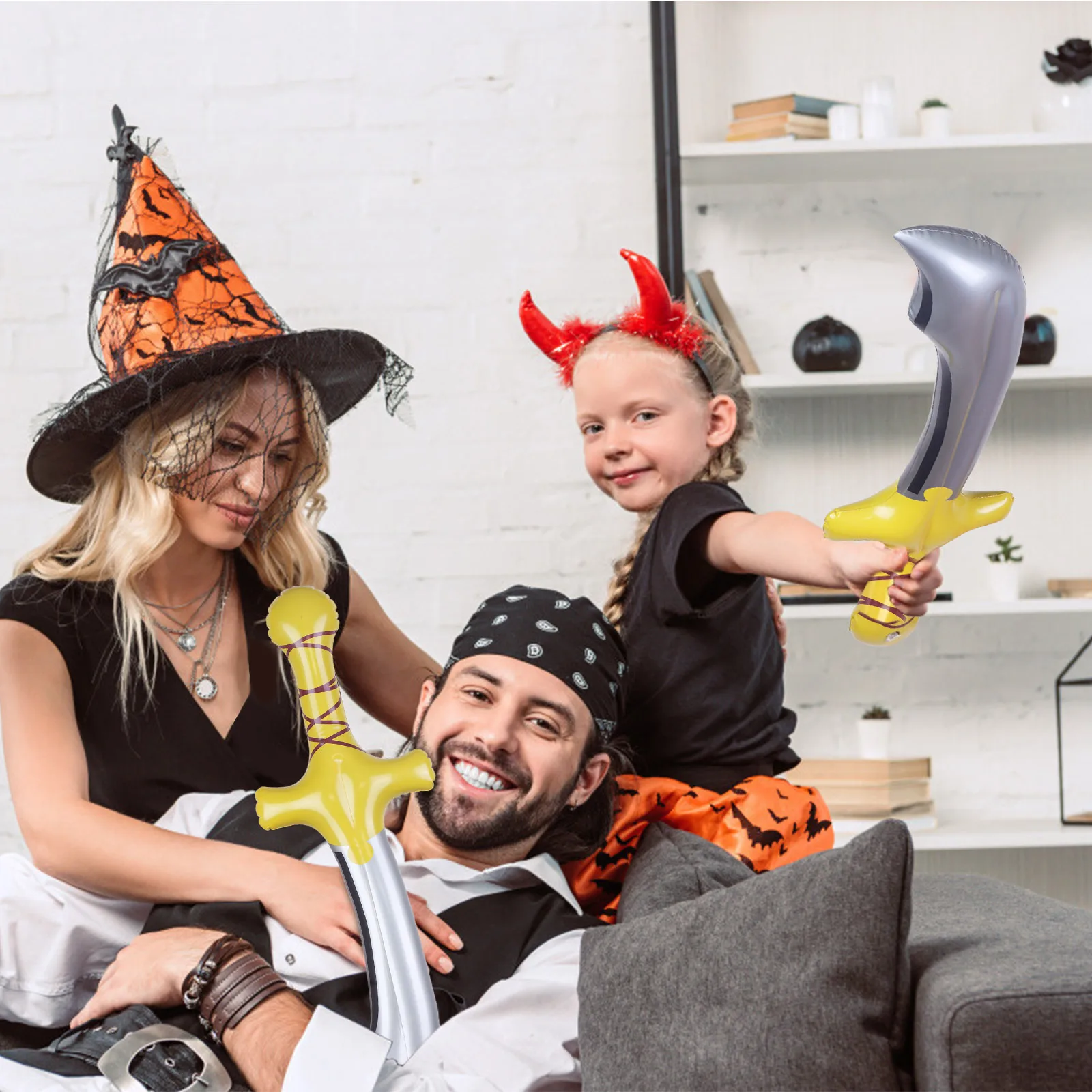 6pcs Inflatable Outdoor Fun Game Playing Birthday Party Favors Pirate Toy Sword Stage Props Inflated PVC Children Cosplay Random