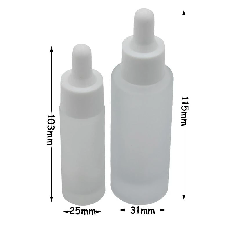 500Pcs 15Ml 30Ml Frosted Clear แก้วขวด Dropper Eye น้ำมันหอมระเหยแก้วขวดสีขาว Dropper