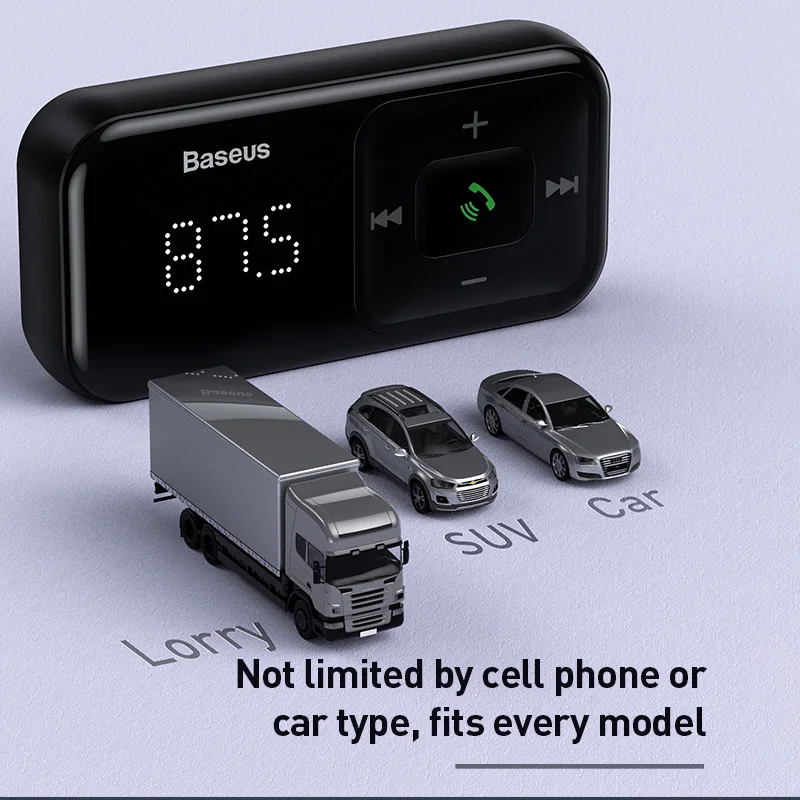 Baseus Car FM Transmitter Bluetooth-compatible 5.0 USB Car Charger AUX Handsfree Wireless Kit Auto Radio Modulator MP3 Player