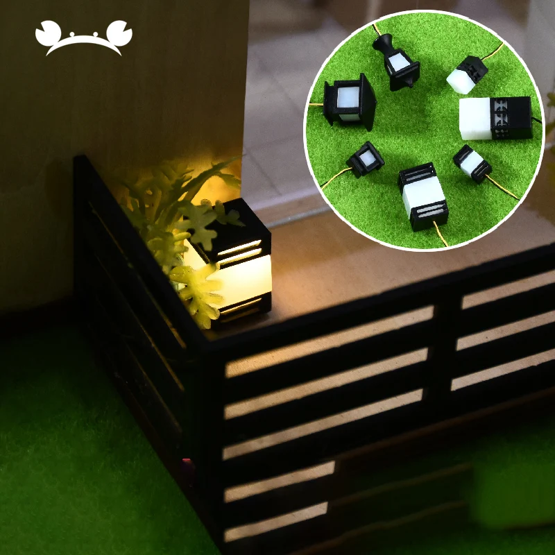 Jardim Lawn LED Lamp, 3V HO Modelo de Escala, Acessórios de trem, Railway Light, Cenário, 3V, 5Pcs