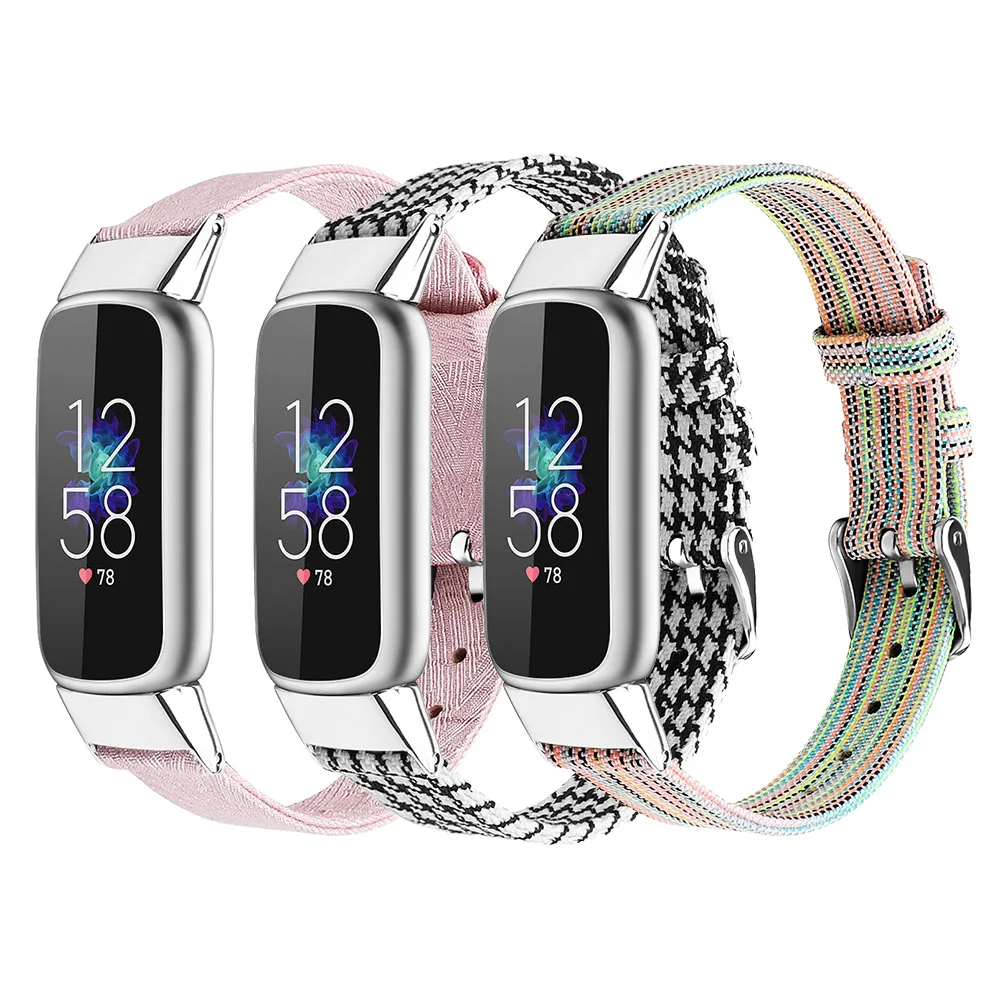 Essidi Mới Canvas Dây Vòng Fitbit Luxe Nylon Thể Thao Đồng Hồ Correa Fitbit Luxe Thay Thế