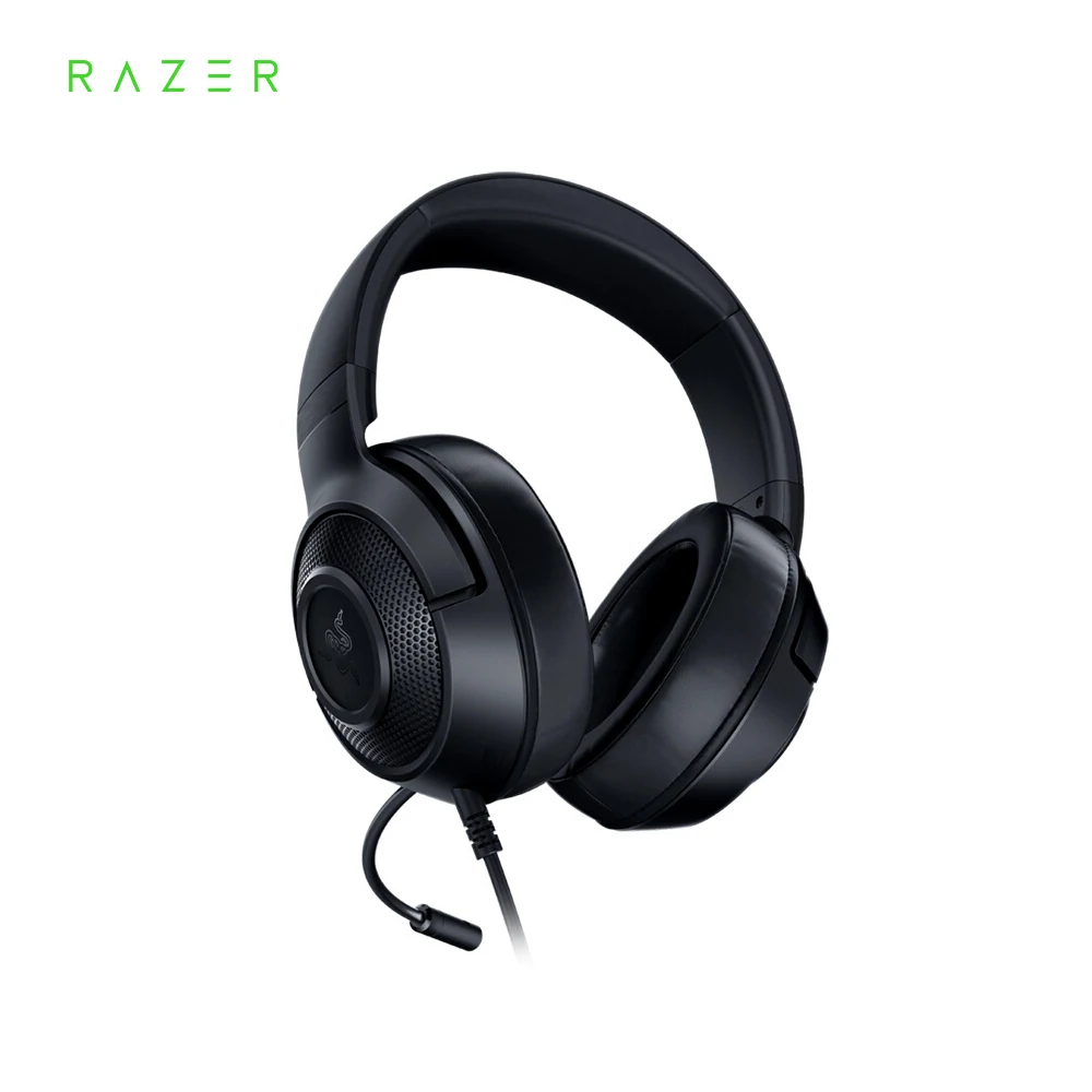 

Razer Gaming Headset Earphone Kraken X 7.1 Surround Sound Ultra Light Headphone Bendable Cardioid Microphone Custom-Tuned