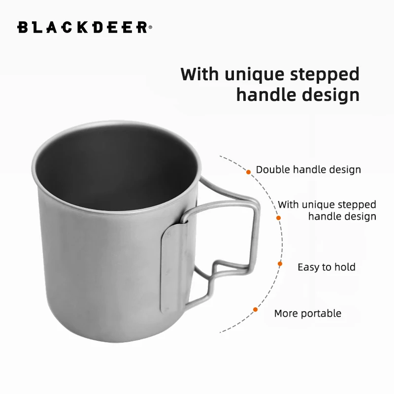 Imagem -03 - Blackdeer-folding Titanium Talheres Camping Suprimentos Cup And Bowl Xícara de Café ao ar Livre Caneca Piquenique Grupo Panelas